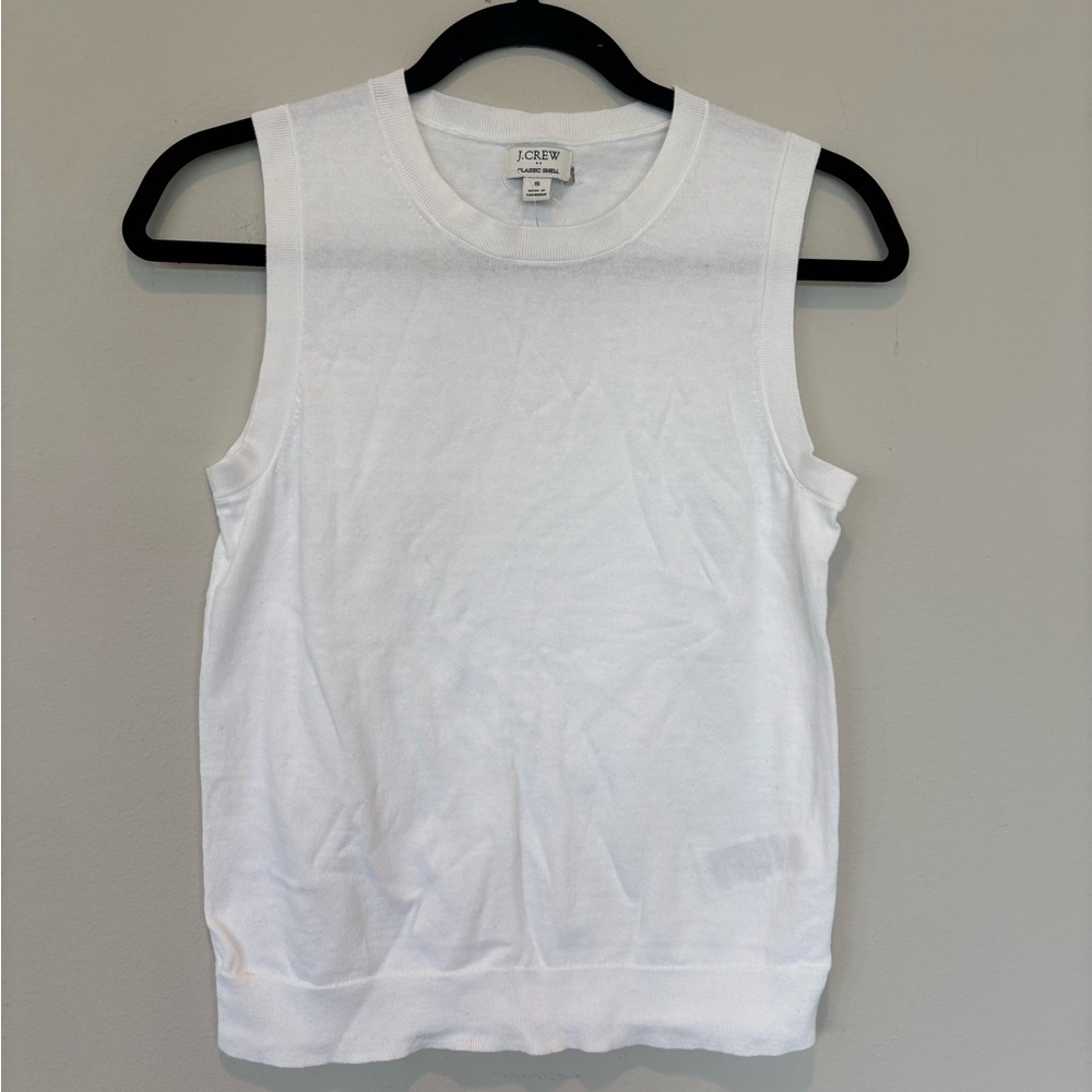 J. Crew White Sleeveless Knit Tank Top 103